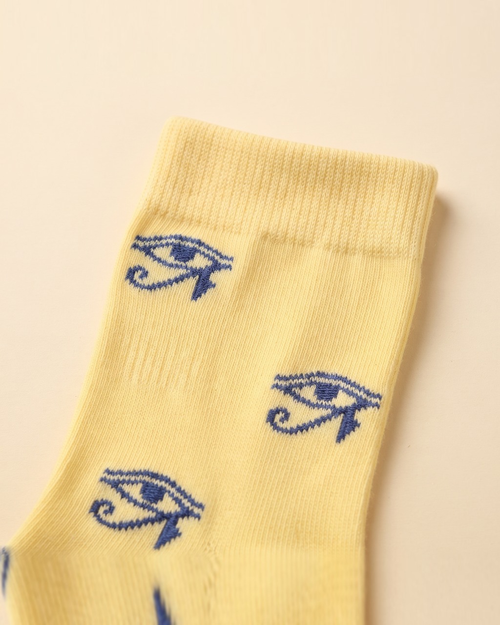 Horus Eye Crew Socks in Butter Yellow — view 3 of 3