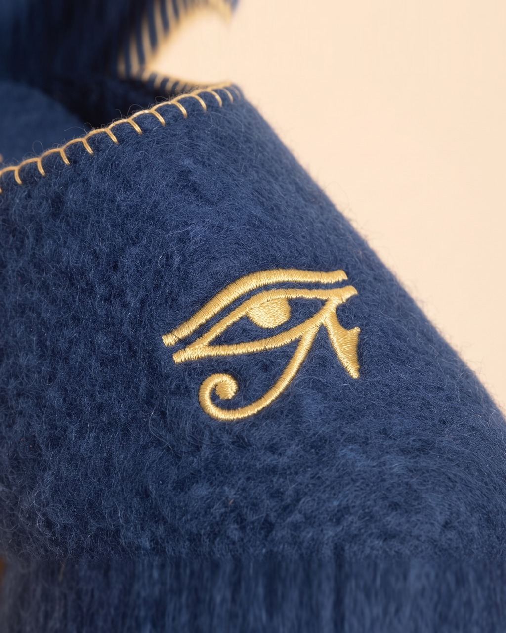 Horus Eye Felt Slippers in Lapis — view 3 of 3