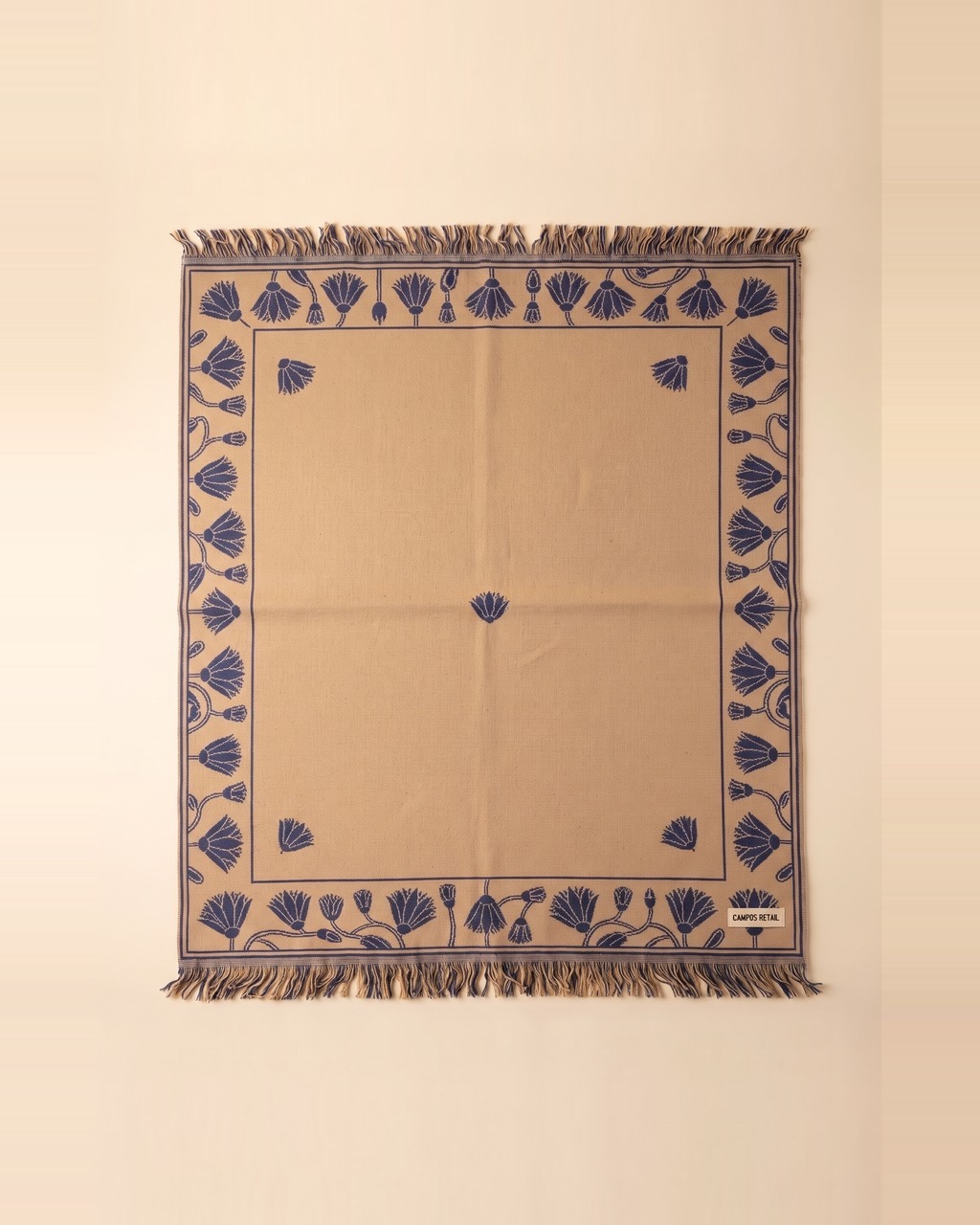 Lotus Border Throw Blanket in Sandstone — view 2 of 3