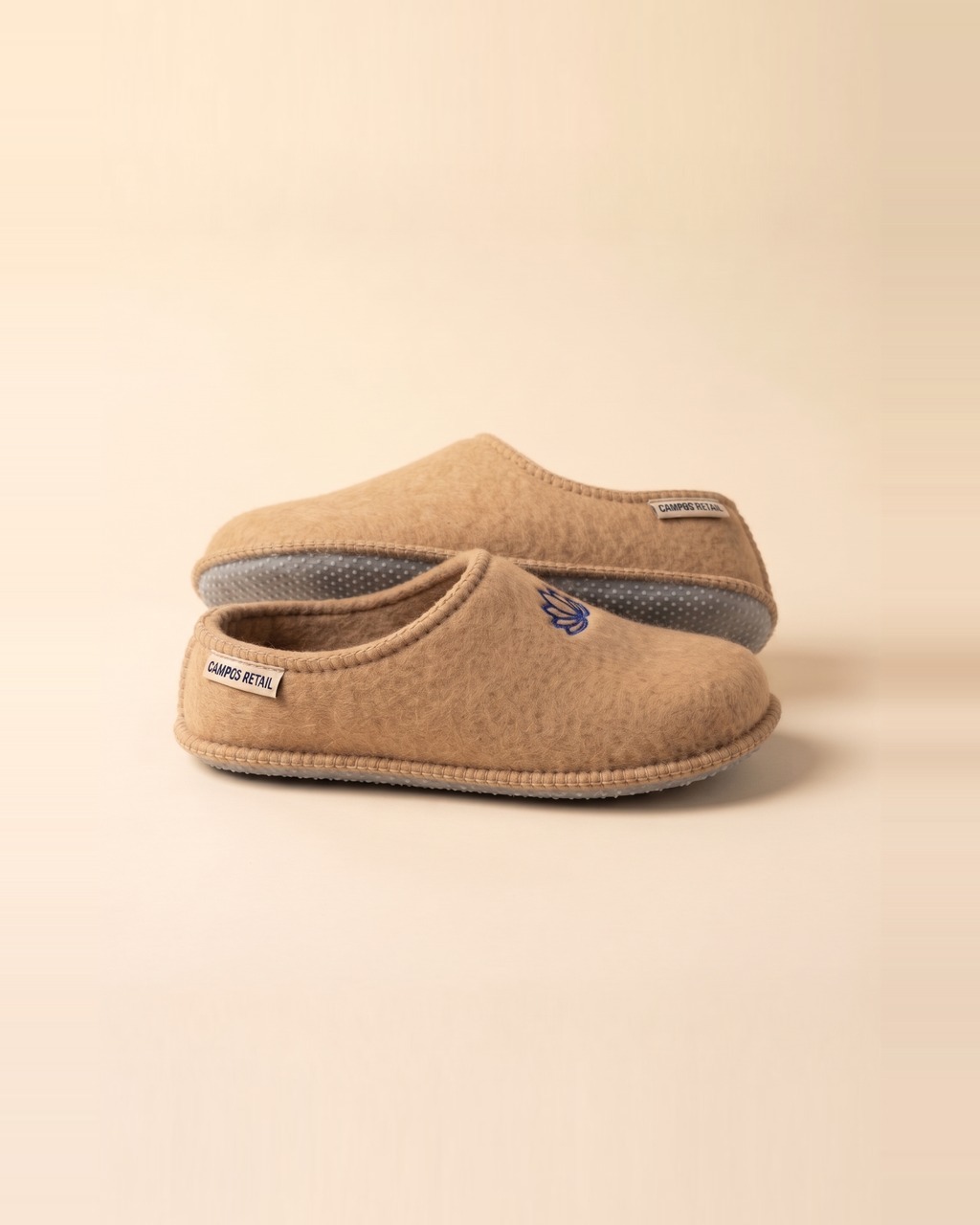 Lotus Felt Slippers in Sandstone — view 2 of 3