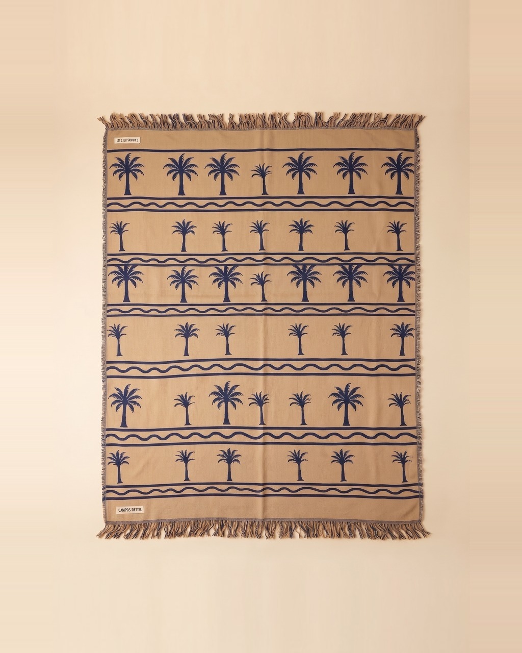 Nile Palms Throw Blanket in Sandstone — view 2 of 3
