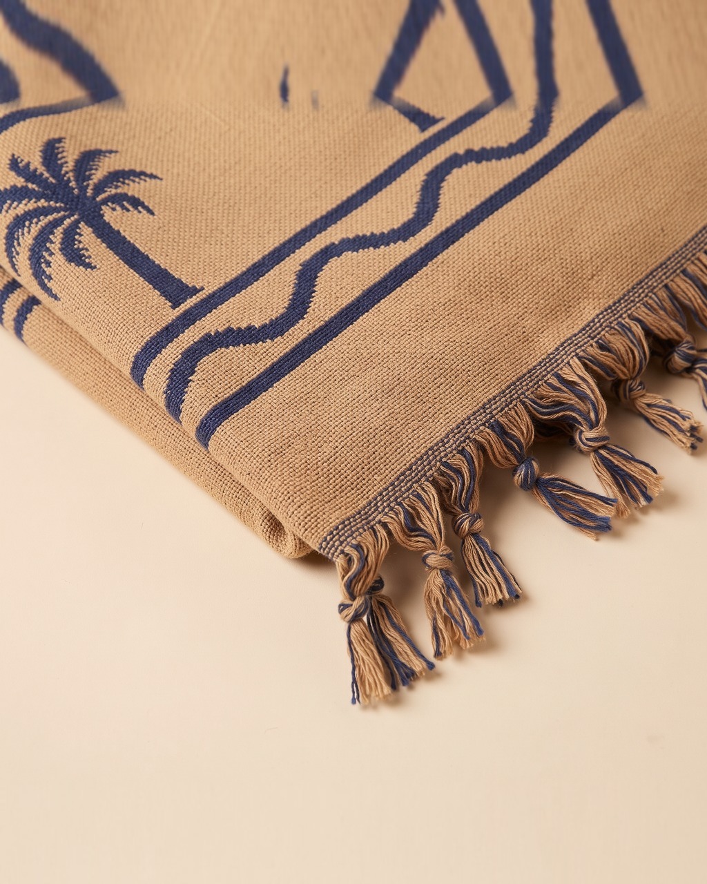 Nile Palms Throw Blanket in Sandstone — view 3 of 3