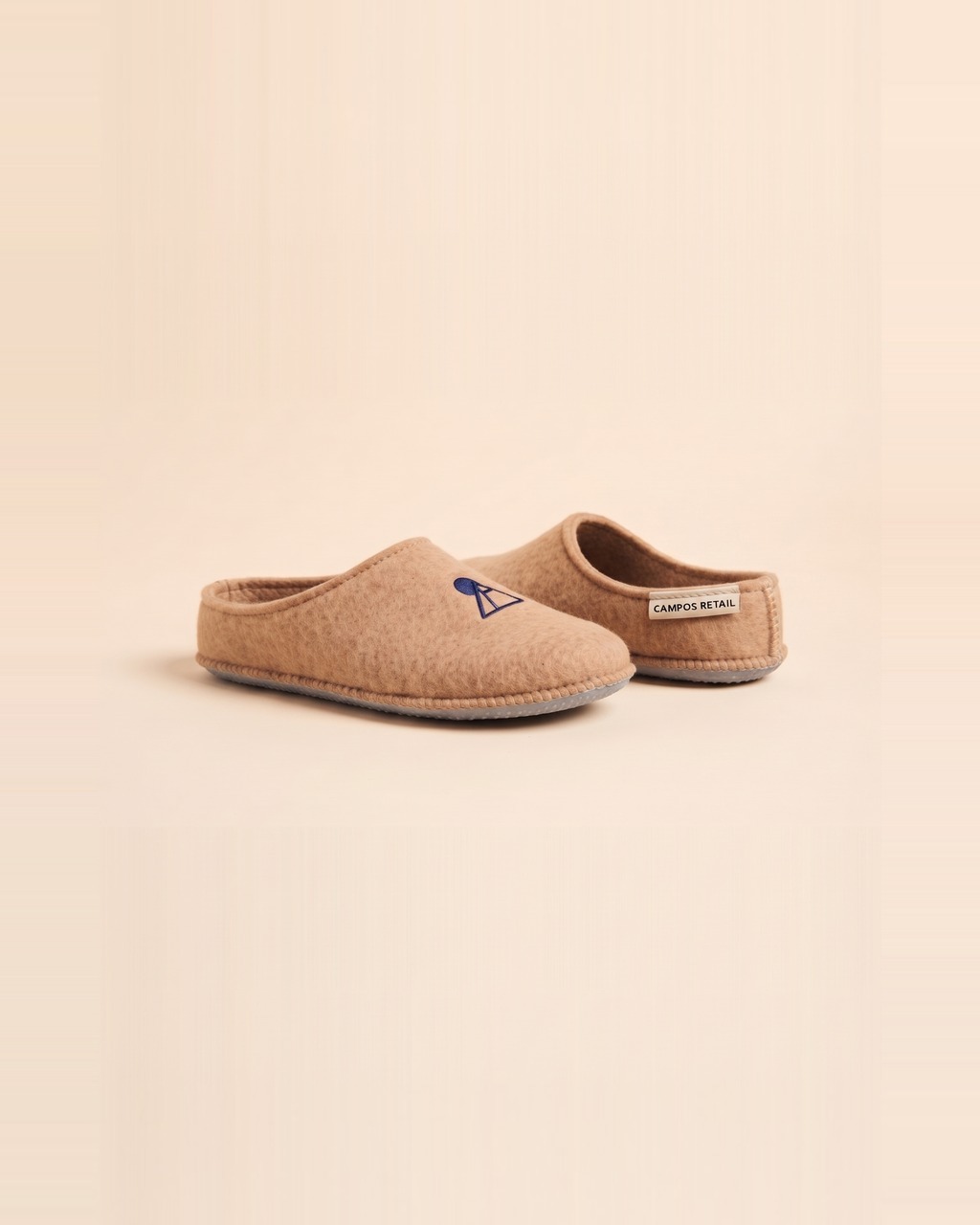 Pyramid Felt Slippers in Sandstone — view 2 of 3