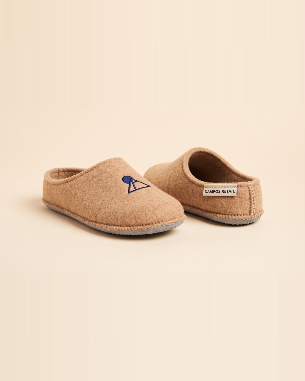 Pyramid Felt Slippers in Sandstone