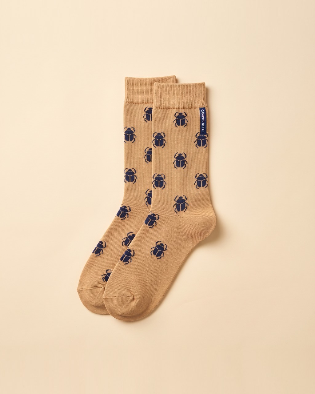 Scarab Dot Crew Socks in Sandstone