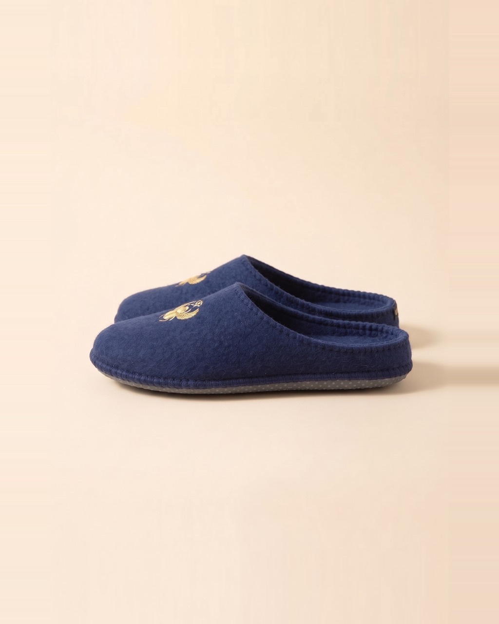 Scarab Felt Slippers in Lapis — view 2 of 3