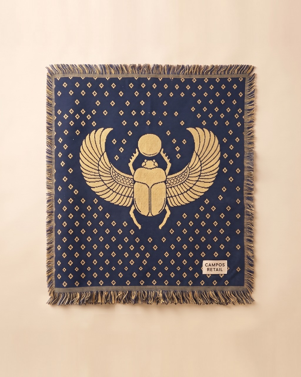 Scarab Medallion Throw Blanket in Lapis — view 2 of 3