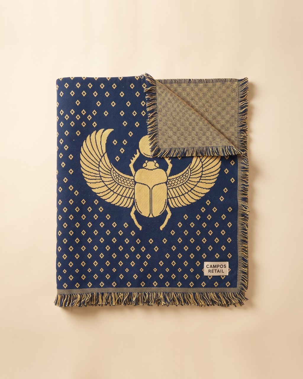 Scarab Medallion Throw Blanket in Lapis